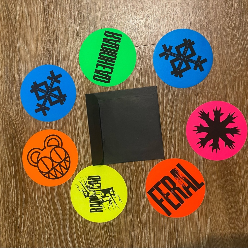 Authentic RADIOHEAD W.A.S.T.E. The King Of Limbs 7 Sticker Pack